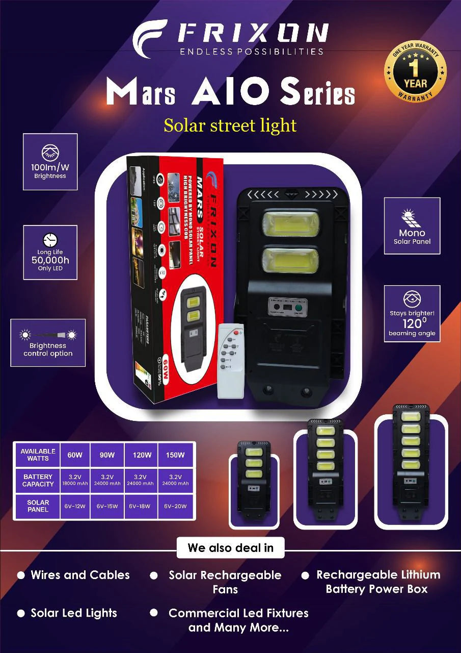 Frixon Mars AIO Solar Street Light – 90W