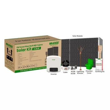 WAAREE Radiance 3.2 kW On Grid Single Phase Bifacial Topcon DCR Solar Kit