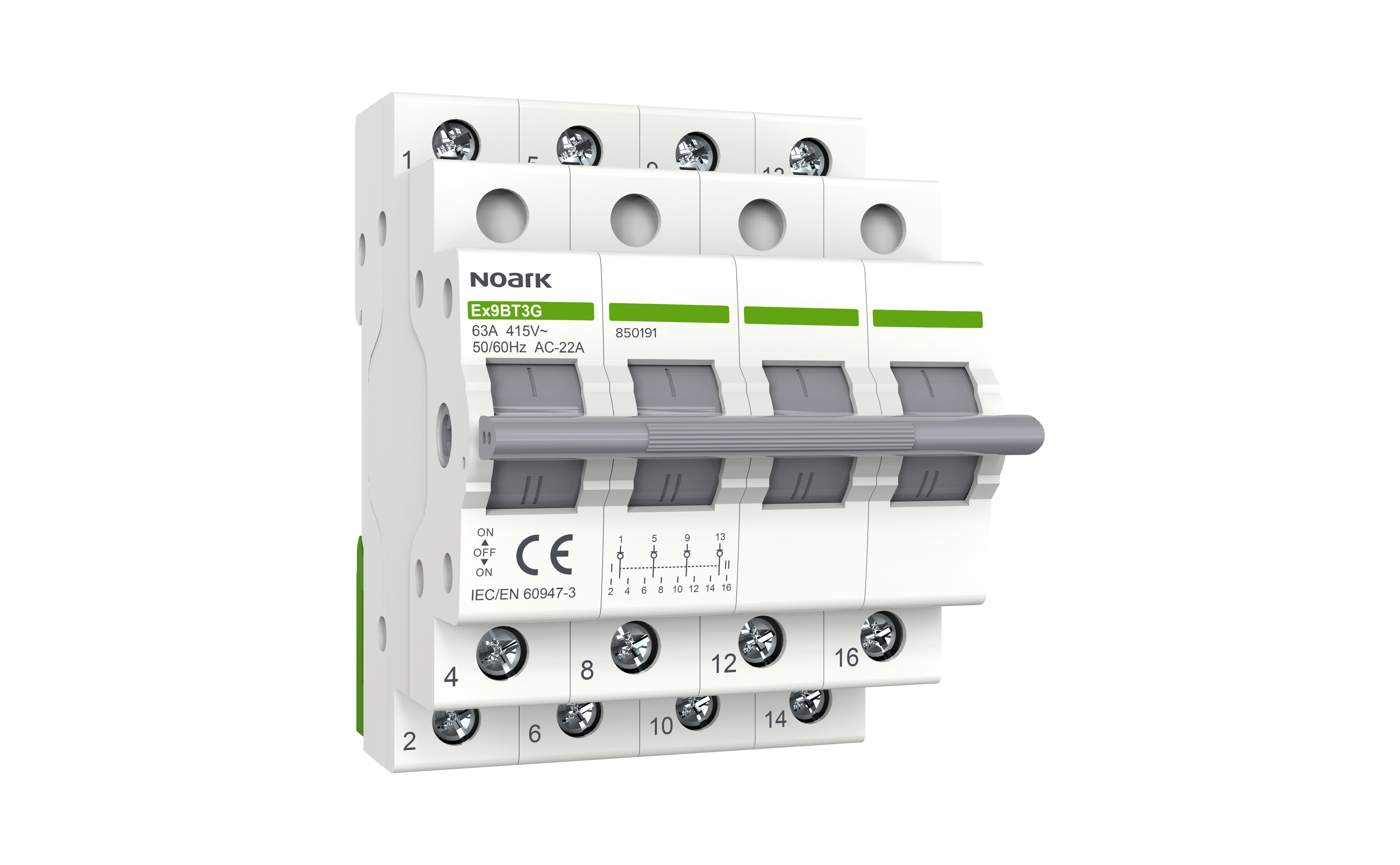 NORAK 63 Amps 4 Pole Three-Way Changeover Switch (Ex9BT3G4CO63A)