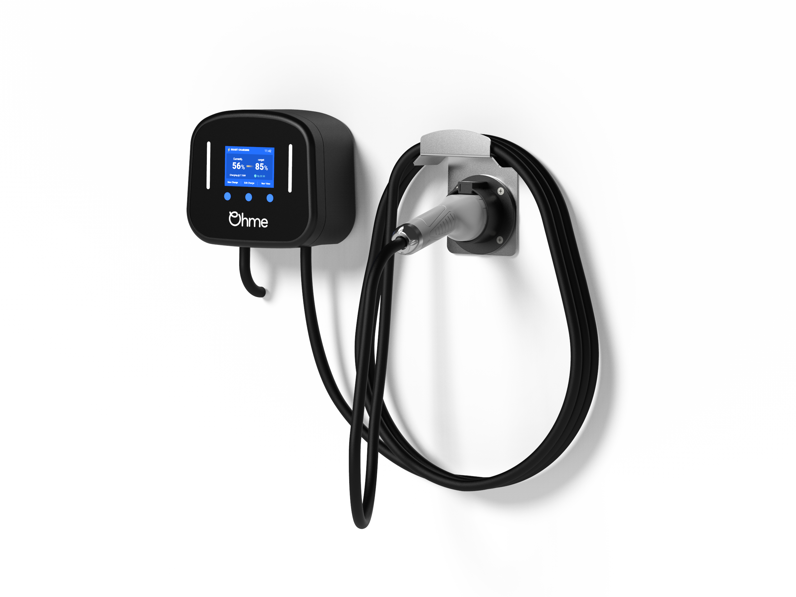 Ohme Home Pro Single Phase 7.4kW - 5m Tethered cable w/Type 2 plug - w/CT - w/LCD - [HP5-07AU-WI-BLSTD-01]