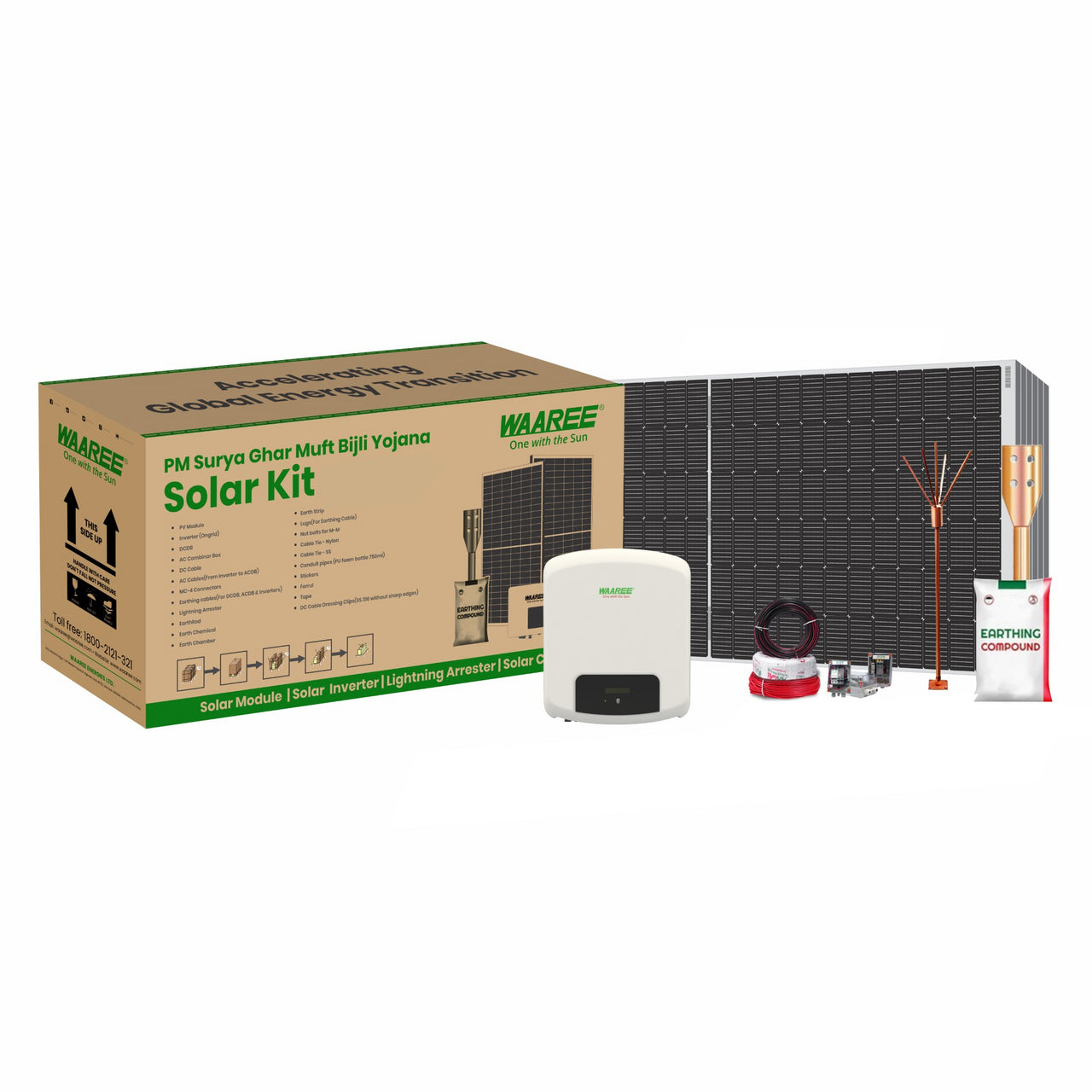 WAAREE Radiance 4.5 kW On Grid Single Phase Bifacial Topcon DCR Solar Kit