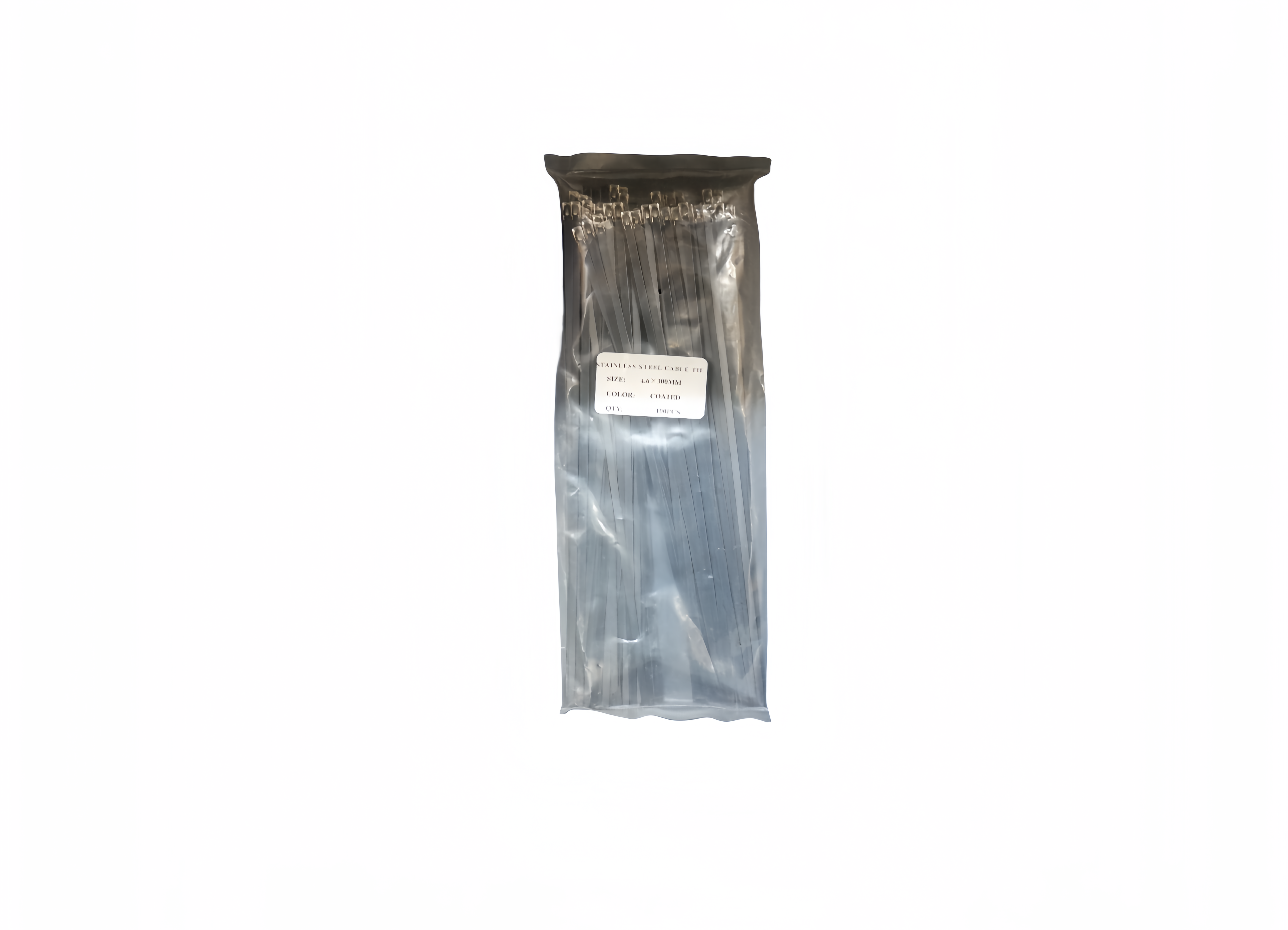 STAINLESS STEEL CABLE TIE, SILVER, 4.6X300MM, , 100pcs per bag