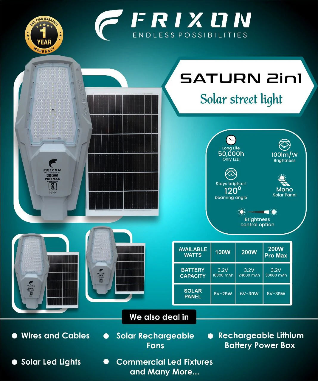 Frixon Saturn Series Smart Solar Light – 200W PRO MAX